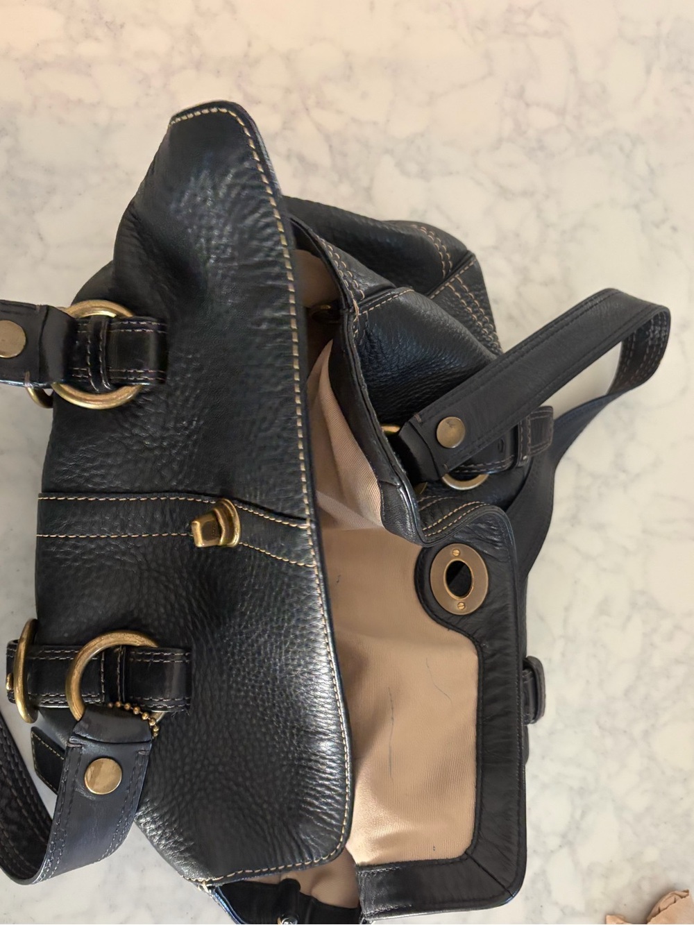 Vintage Coach "Chelsea" Black Pebble
Leather Satchel Handbag - Picture 10 of 15